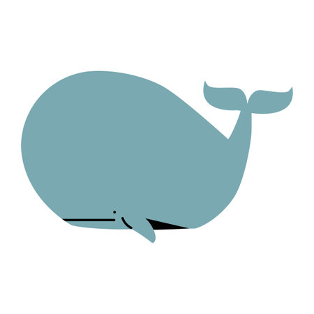 Big Whale Fish flat animal iconのイラスト素材