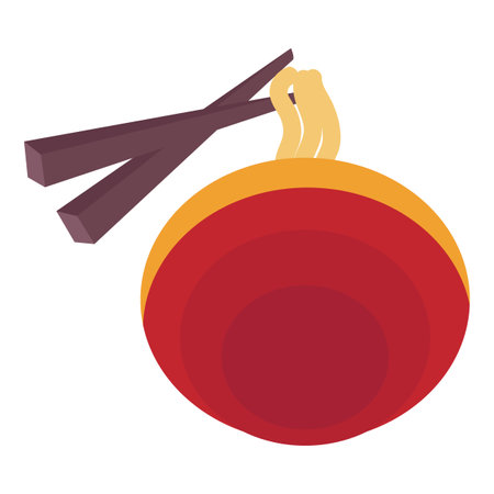 bowl of  Noodle with chopstick iconのイラスト素材