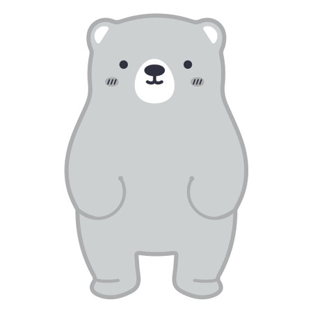 Cute Bear Cartoon design doodle icon vectorのイラスト素材