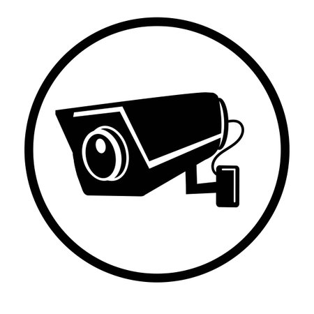 CCTV Security camera flat  icon sign