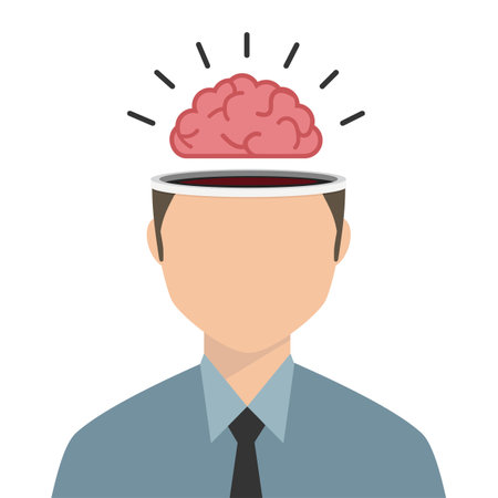 Businessman Open head with Brain conceptのイラスト素材