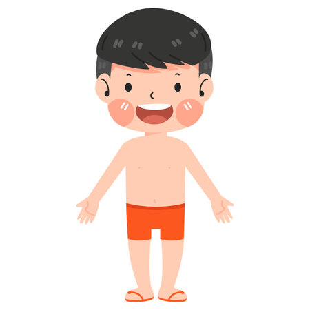 Cute boy human body flat cartoonのイラスト素材