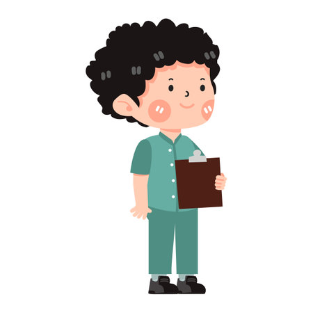 Cartoon Male Nurse Character vector flatのイラスト素材