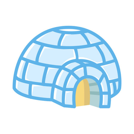 Igloo ice house flat icon vectorのイラスト素材