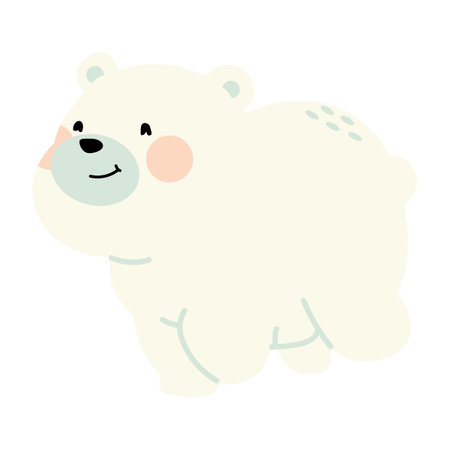 Cute polar bear  Running animal vectorのイラスト素材