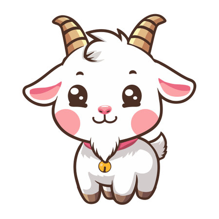 Cute goat isolated on white background vectorのイラスト素材