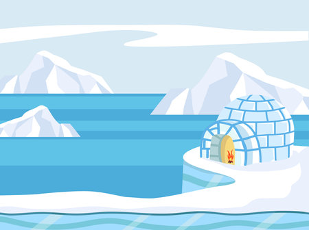 Arctic  North pole antarctica Scene flat