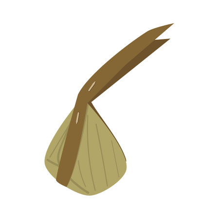 Thai dessert wrapped in banana leaves vectorのイラスト素材