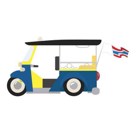 Tuk-tuk transportation cartoon character (side view)のイラスト素材