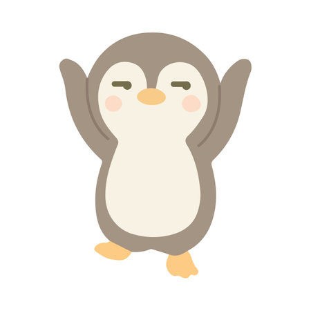 Happy Dancing Penguin Clipart Design animalのイラスト素材