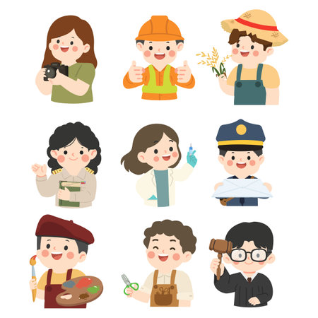 People at Work Vector Set cartoonのイラスト素材
