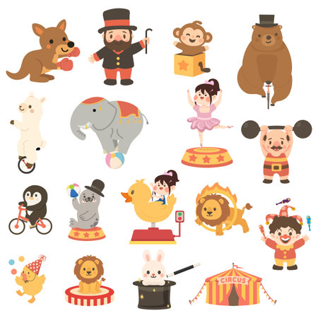 Charming Big Top Friends Assortment characters collectionのイラスト素材