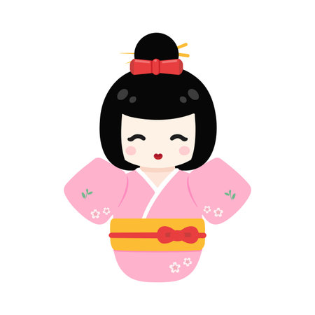 Illustration of a Traditional Kokeshi Doll japanのイラスト素材