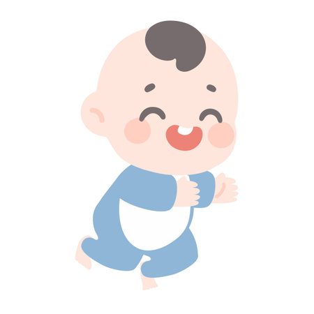 Cartoon Illustration of a Happy Baby Kidのイラスト素材