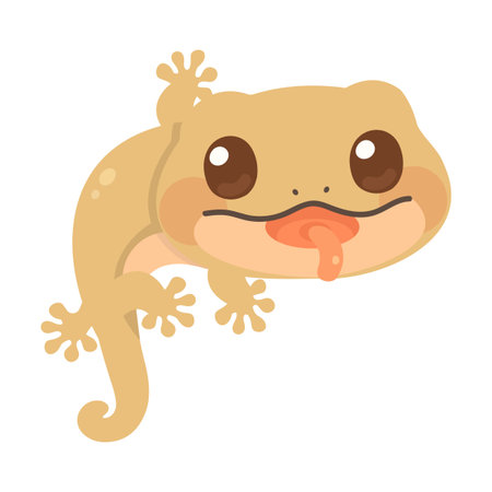 Sweet little gecko cartoon design animalのイラスト素材