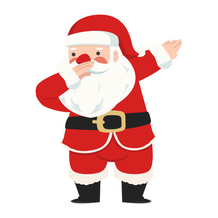 Cartoon Santa Claus Dabbing Illustration flatのイラスト素材