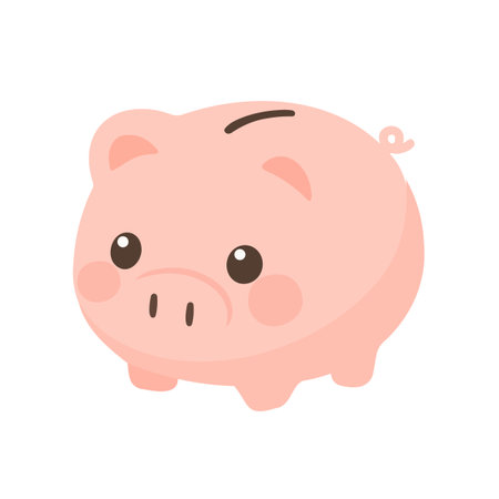 Illustration of Pink Piggy Bank cartoonのイラスト素材