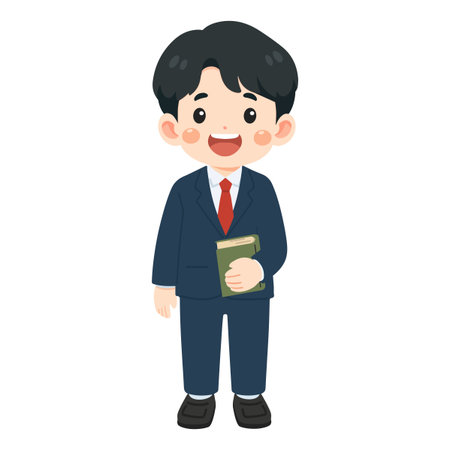 Illustration of a  Teacher Holding a Book flatのイラスト素材
