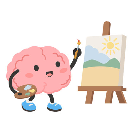 creative mind creating nature scene with artistic imagination