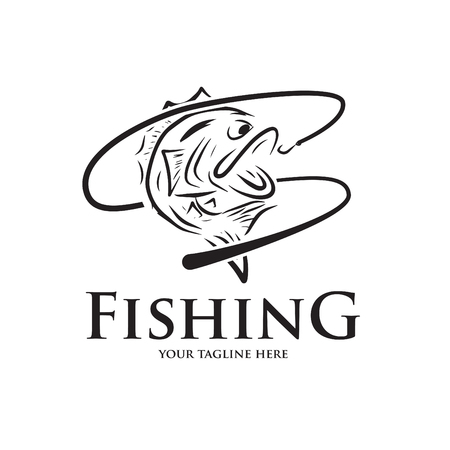 icon and logo for fishing and otherのイラスト素材