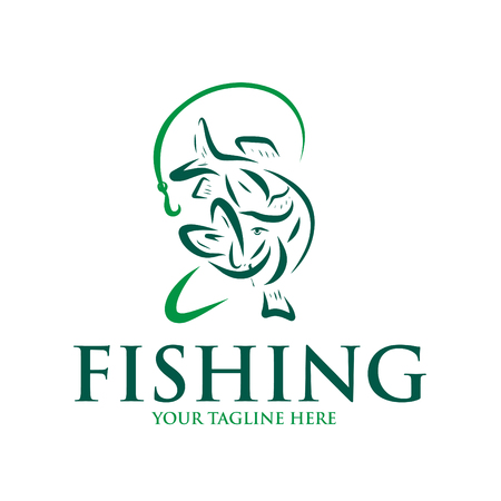 logo and icon for fishingのイラスト素材