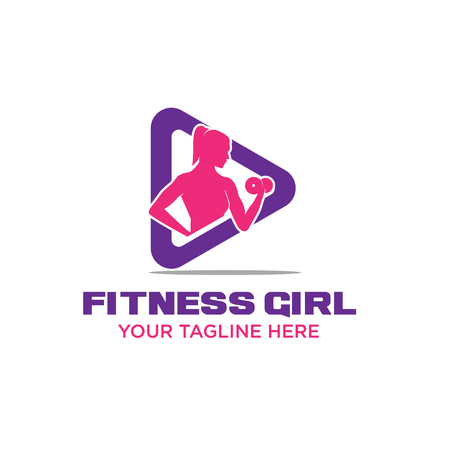 fitness girl channel logo designsのイラスト素材