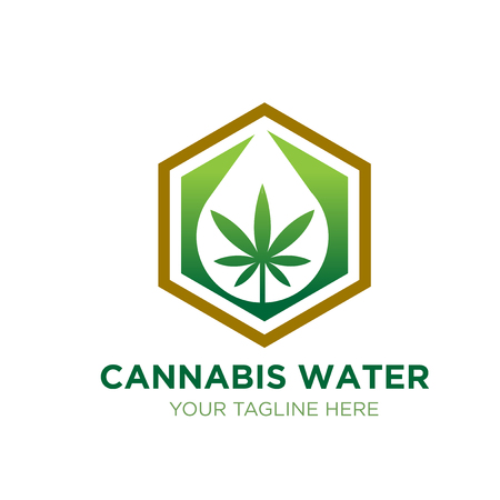 cannabis water green logo designsのイラスト素材