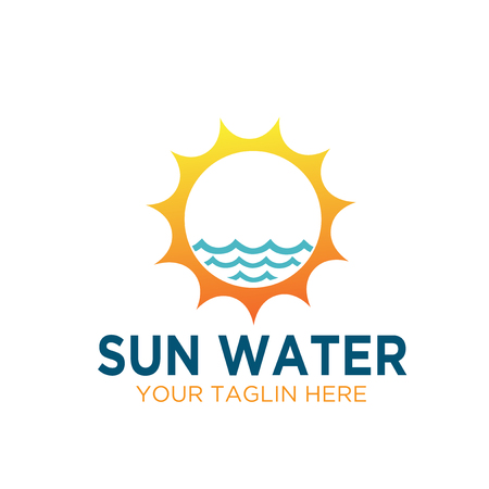 sun water sources electric logo designsのイラスト素材