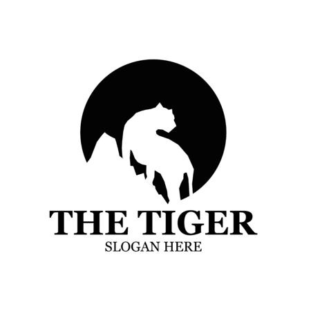 tiger and mountain logo designs simpleのイラスト素材