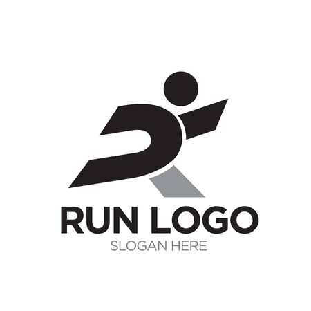 run logo designs modern and simpleのイラスト素材