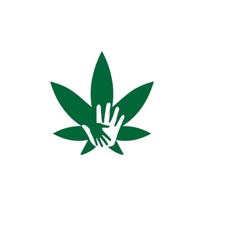 cbd hand help logo designs modern cannabisのイラスト素材