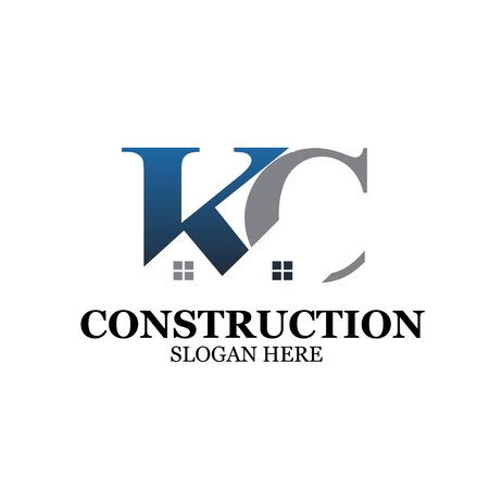 k c construction logo designs simpleのイラスト素材