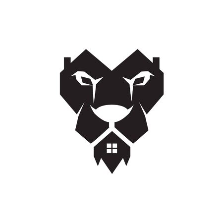 lion home real estate logo designs simpleのイラスト素材