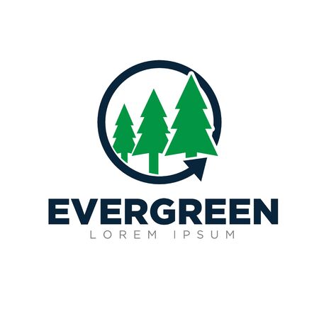 evergreen logo designs modern simpleのイラスト素材