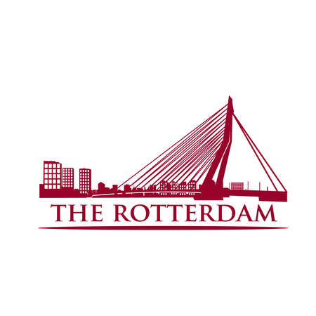 rotterdam skyline and city logo designs simple modernのイラスト素材