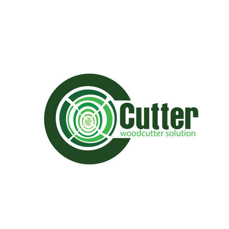 cutter tree service logo designs simple modernのイラスト素材