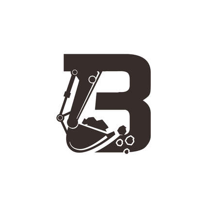 build excavator construction logo designs simple modernのイラスト素材