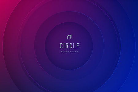 <p>Abstract 3D radial circle papercut layer dark blue, red and purple background. Modern futuristic concept. You can use for cover template, poster, banner web. Vector illustration</p>のイラスト素材