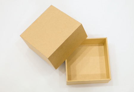 Brown box isolated white background
