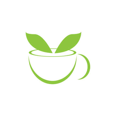 Cup of tea vector icon logo templateのイラスト素材