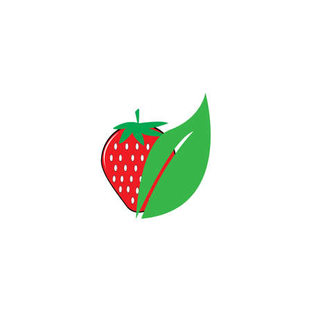 strawberry logo vector design ilustration templatのイラスト素材