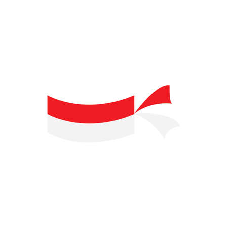 indonesia flag logo design vector templatのイラスト素材