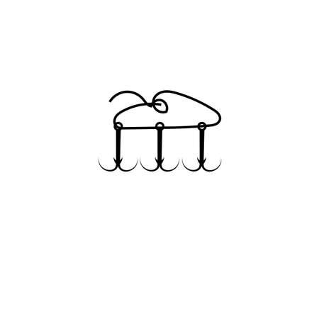 Hook fish ilustration vector design templat