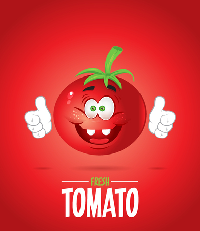 Tomato mascot character illustrationのイラスト素材