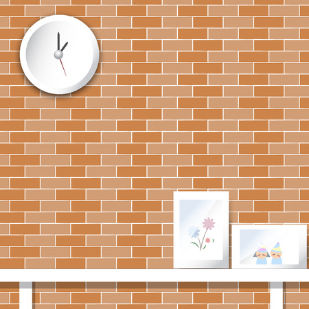 Room office and fame and brick wallのイラスト素材