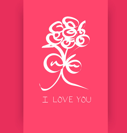 Love and flower on valentine's day,Cardのイラスト素材