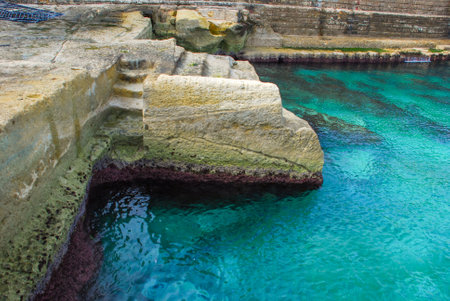 Coast of the island of Malta, the picturesque city of Vallettaの写真素材