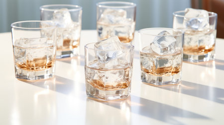 Ice cubes in glassの素材