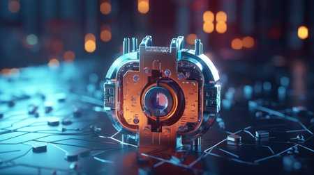 cyber lock technology backgroundの素材