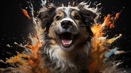 dog making a big mess ai generatedの素材